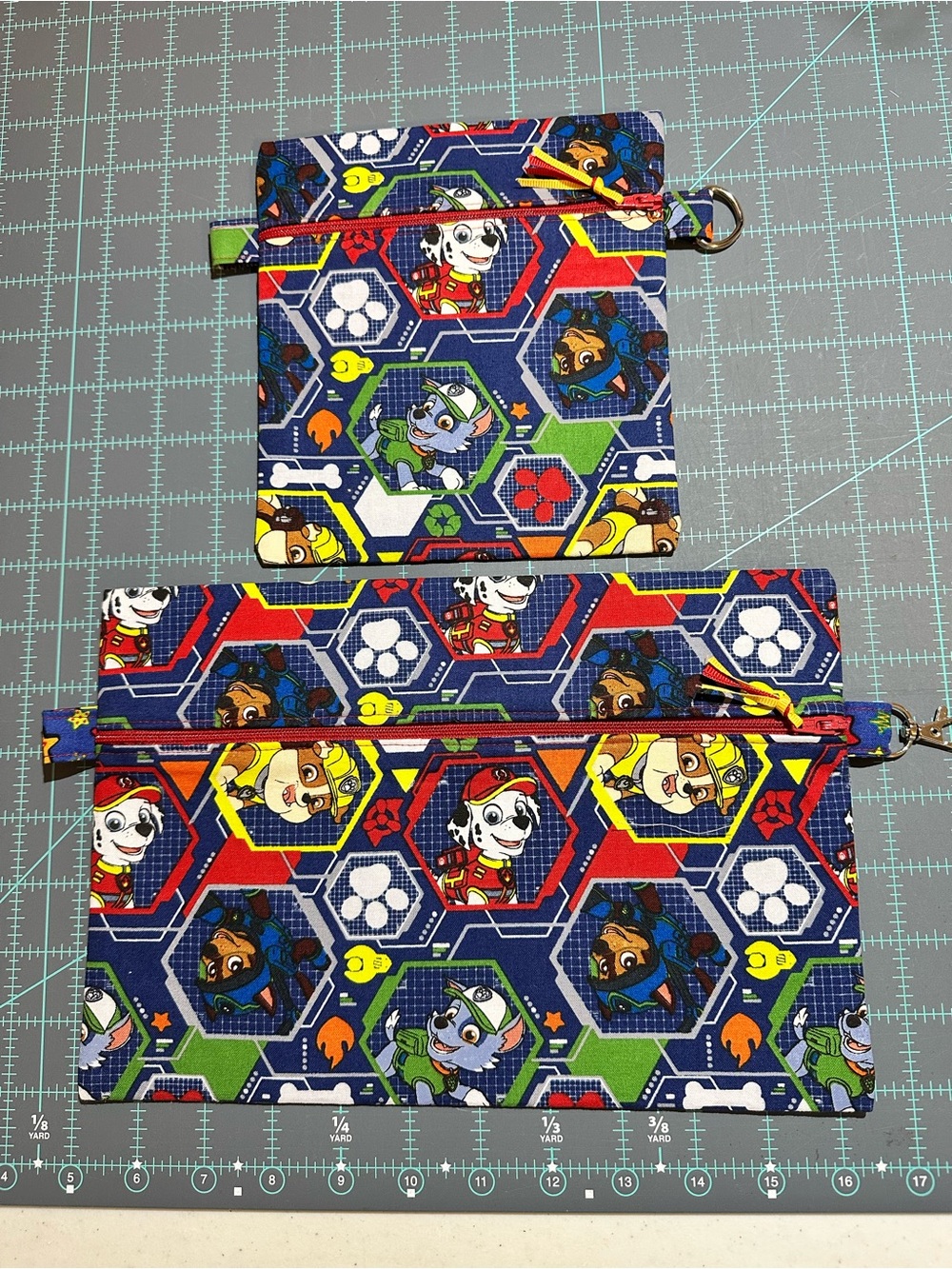 Kids Blue Paw Patrol Print Zipper Pouches